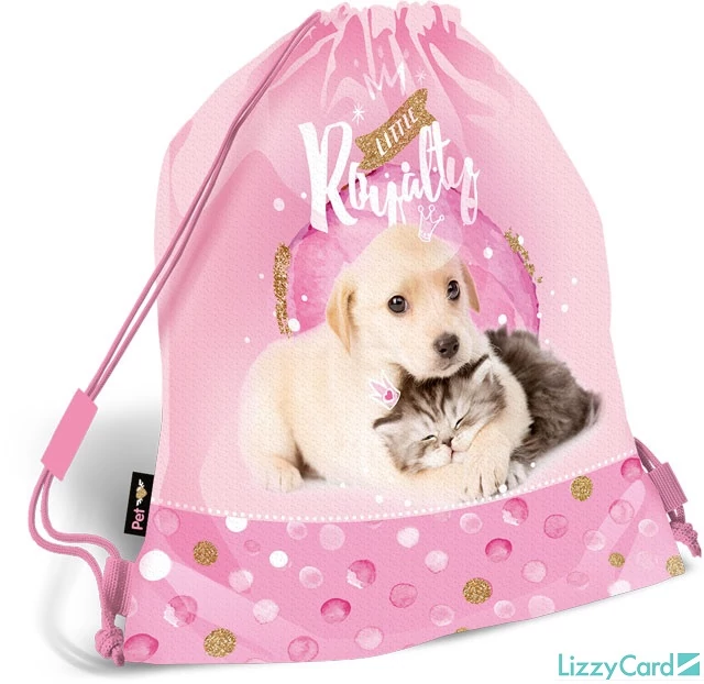 Kutyás-cicás tornazsák sportzsák Little Friends Pink