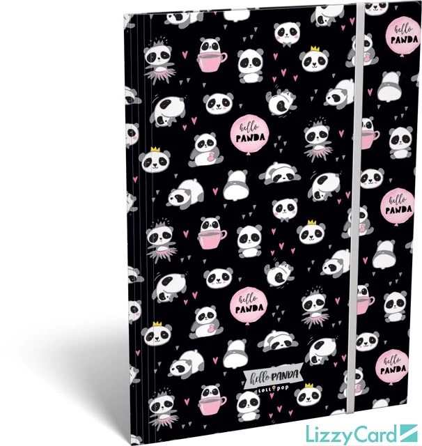 Pandás A4 gumis mappa - Lollipop Hello Panda