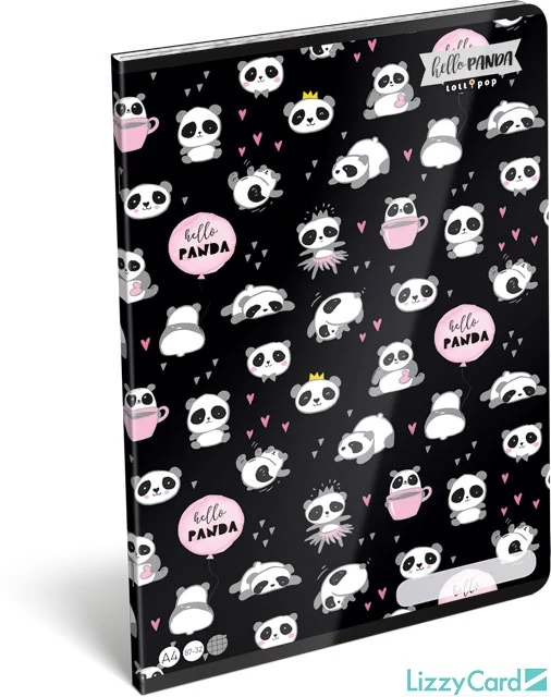 Pandás kockás füzet - A4 - 87-32 - Lollipop Hello Panda