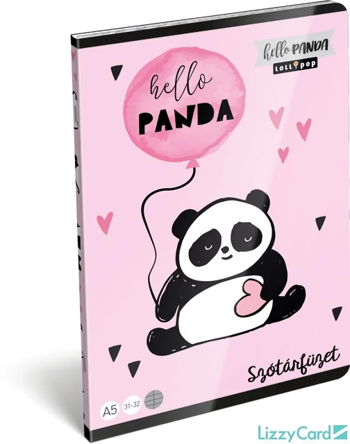 Pandás szótár füzet - A5 - 31-32 - Lollipop Hello Panda