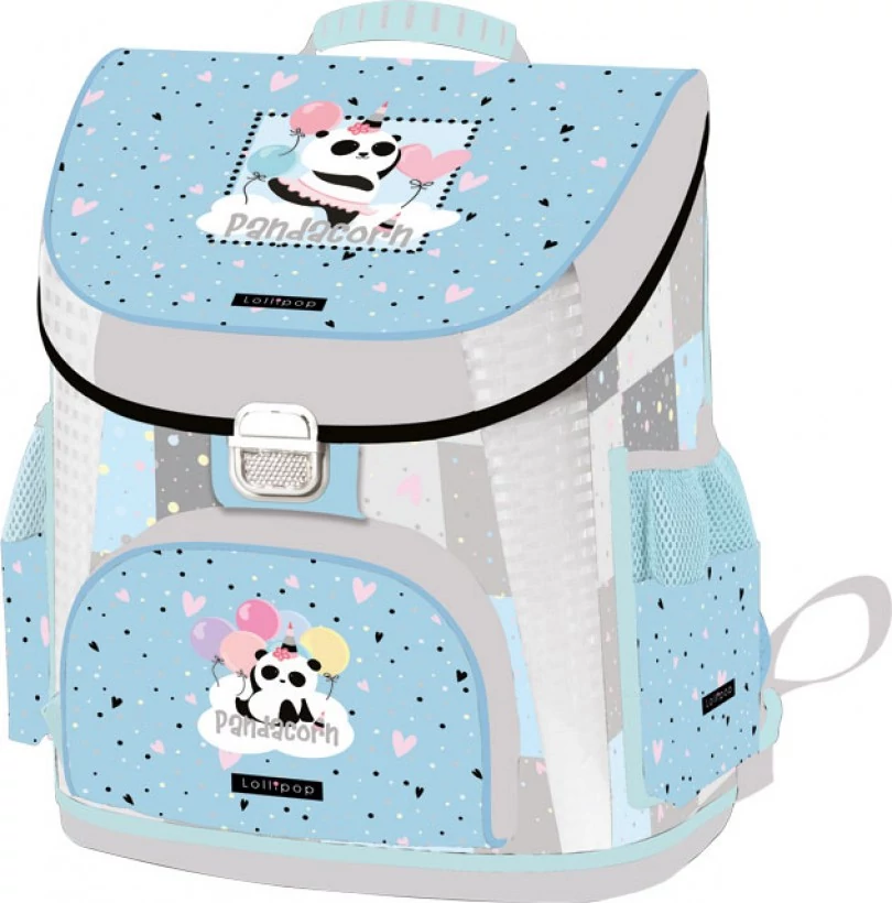 Panda-unikornisos prémium merevfalú ergonómikus iskolatáska - Lollipop Pandacorn