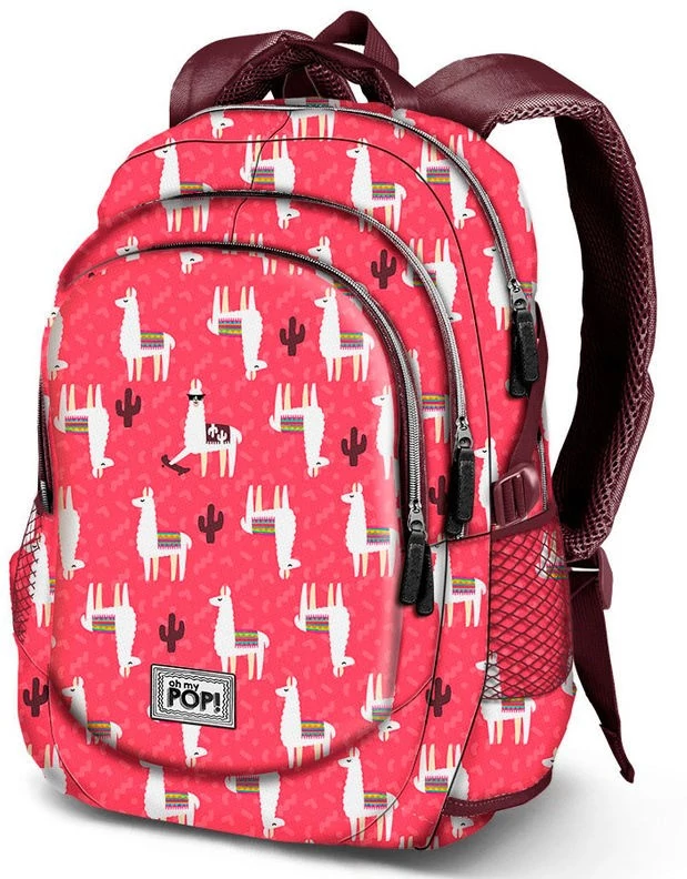 Oh my Pop Cuzco hátizsák, iskolatáska USB csatlakozóval - Lámás