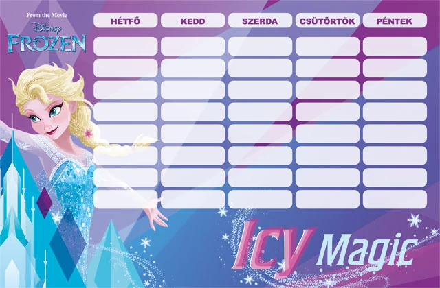 Jégvarázs órarend - kicsi - Frozen Icy