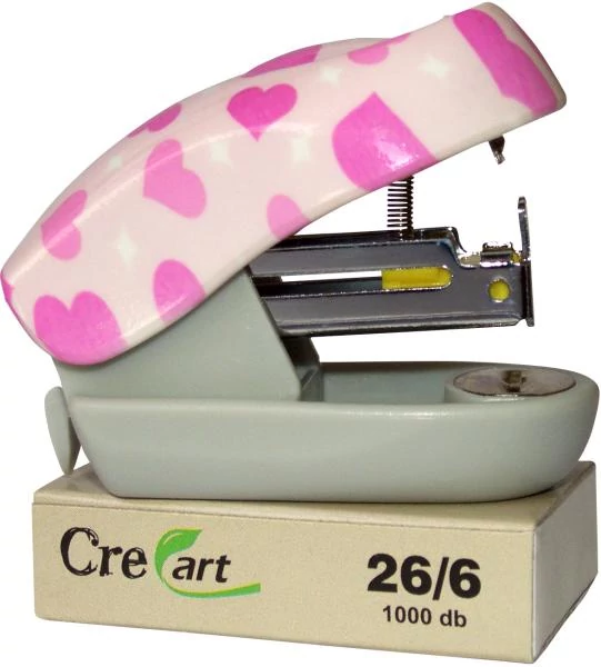 Tűzőgép mini - szivecskés - Cre Art - ajándék tűzőkapoccsal