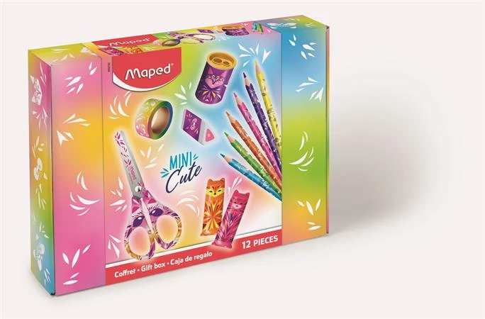 Írószer szett / színezőkészlet Maped Mini Cute ajándékdoboz - 12 darabos