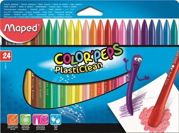 Maped Color Peps PlastiClean zsírkréta - 24 szín