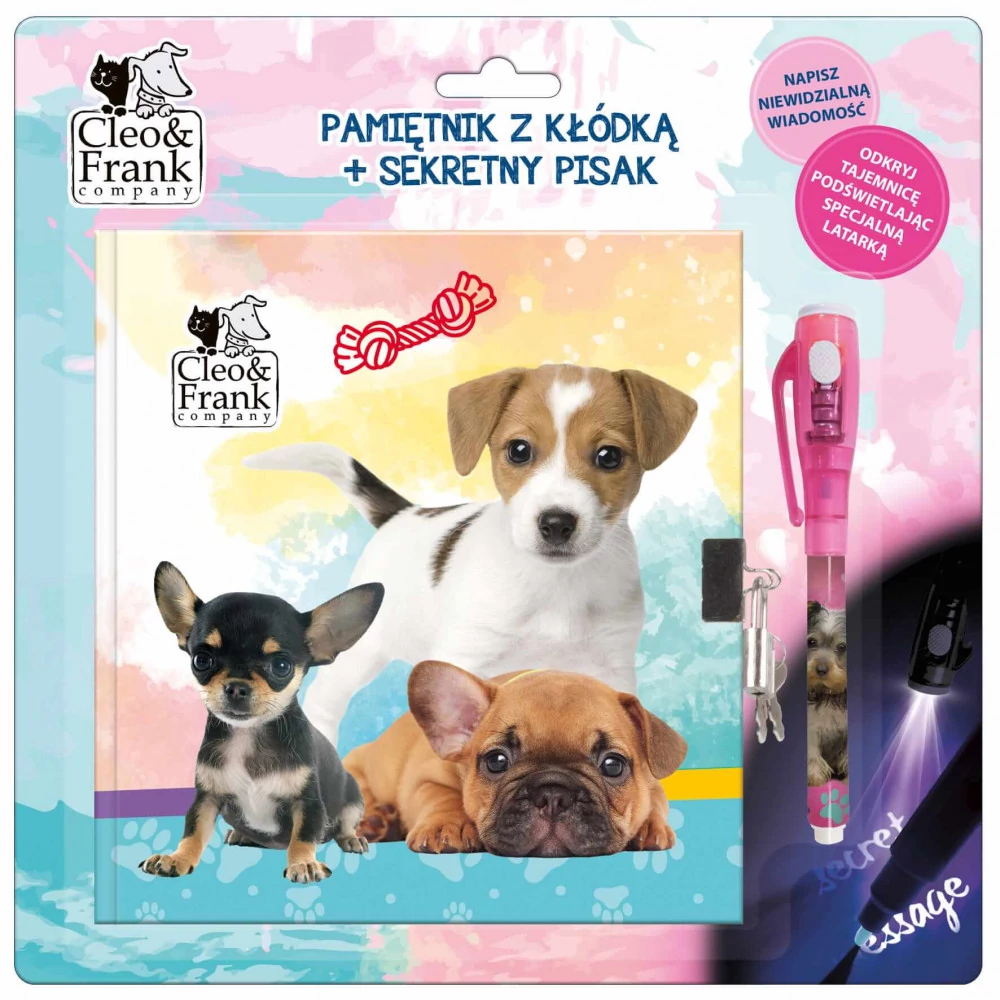 Kutyás napló lakattal - Cleo and Frank - UV tollal titkosíráshoz