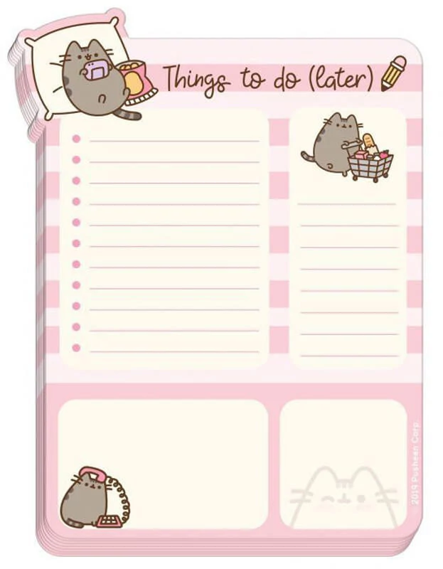 Pusheen cat to do lista jegyzettömb - cicás