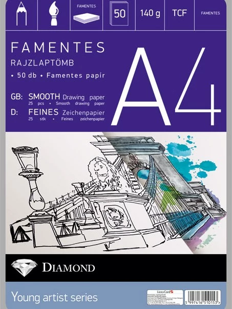 Rajzlap A4 famentes - 50 db/csomag - Gyémánt rajzlaptömb