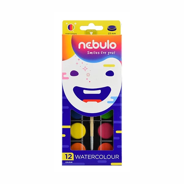 Vízfesték készlet Nebuló 12 szín - 23 mm