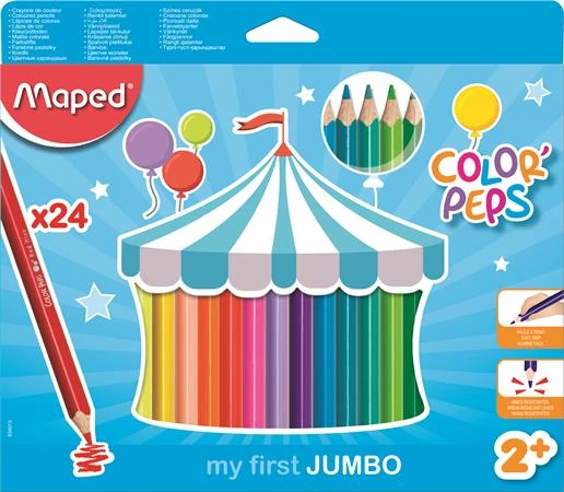 Háromszögletű vastag színes ceruza készlet - Maped Color Jumbo - 24 db/csomag