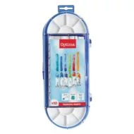 Tempera műanyag dobozban - Optima - 10 ml x 10 szín színkeverő palettával