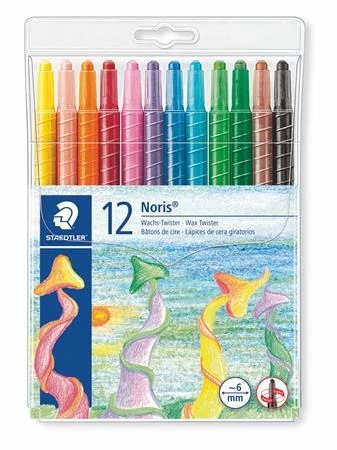 Staedtler csavarós zsírkréta toll műanyag burkolatban - 12 szín - Noris Club