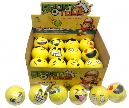 Stresszlabda - Emoji Funny Face - 8 cm - többféle minta
