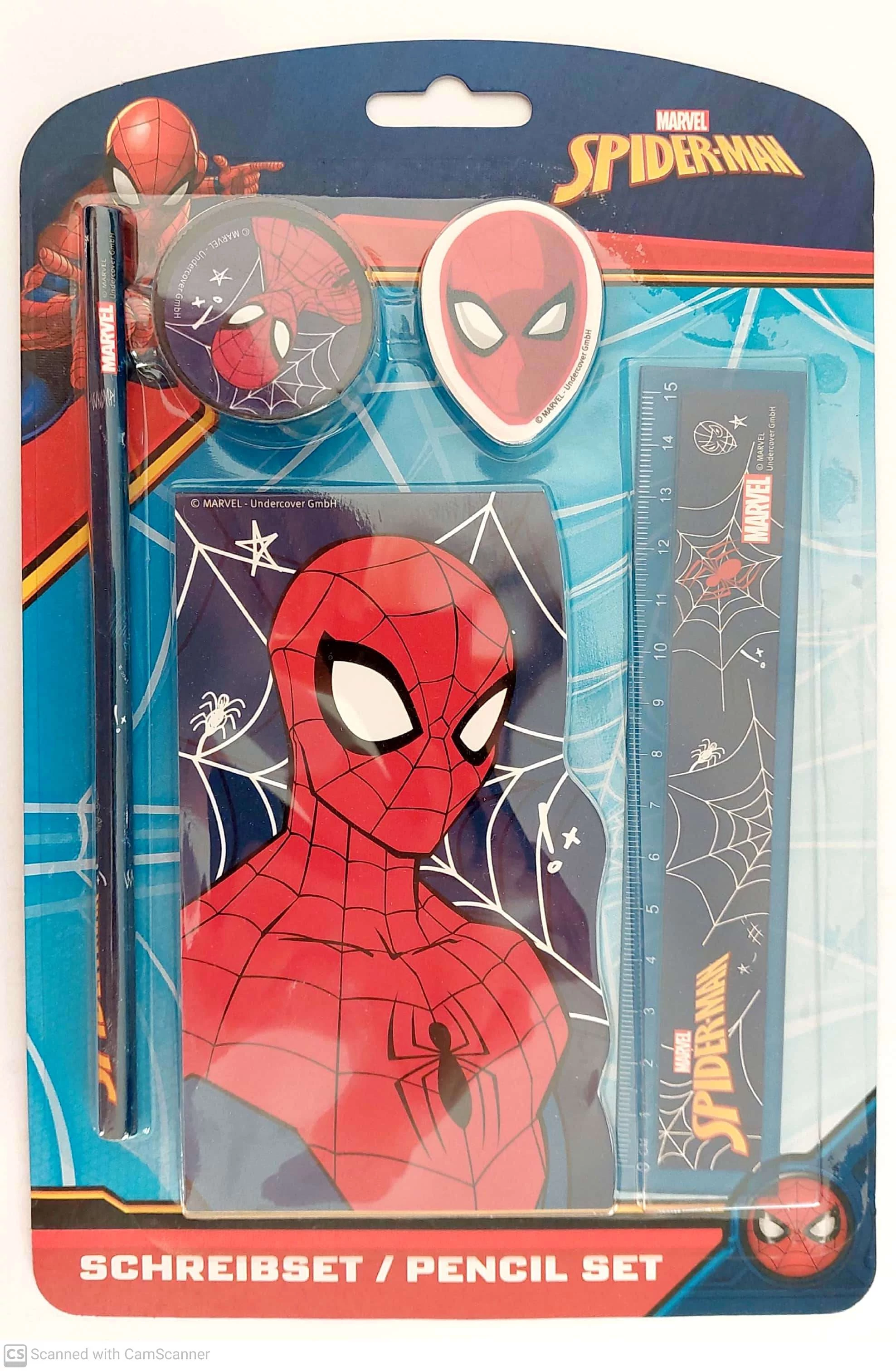 Pókember suli szett notesszel - 5 részes írószerkészlet Spiderman