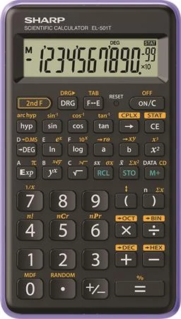 Tudományos számológép - 146 funkciós - SHARP EL-501TB - fekete-lila