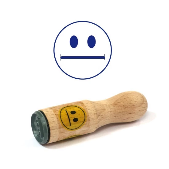 Motivációs jutalmazó fa bélyegző - Smile - Semleges arc