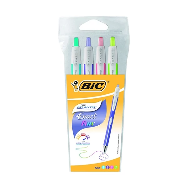 Golyóstoll készlet 0,3 mm - BIC Atlantis Exact - 4 szín / csomag