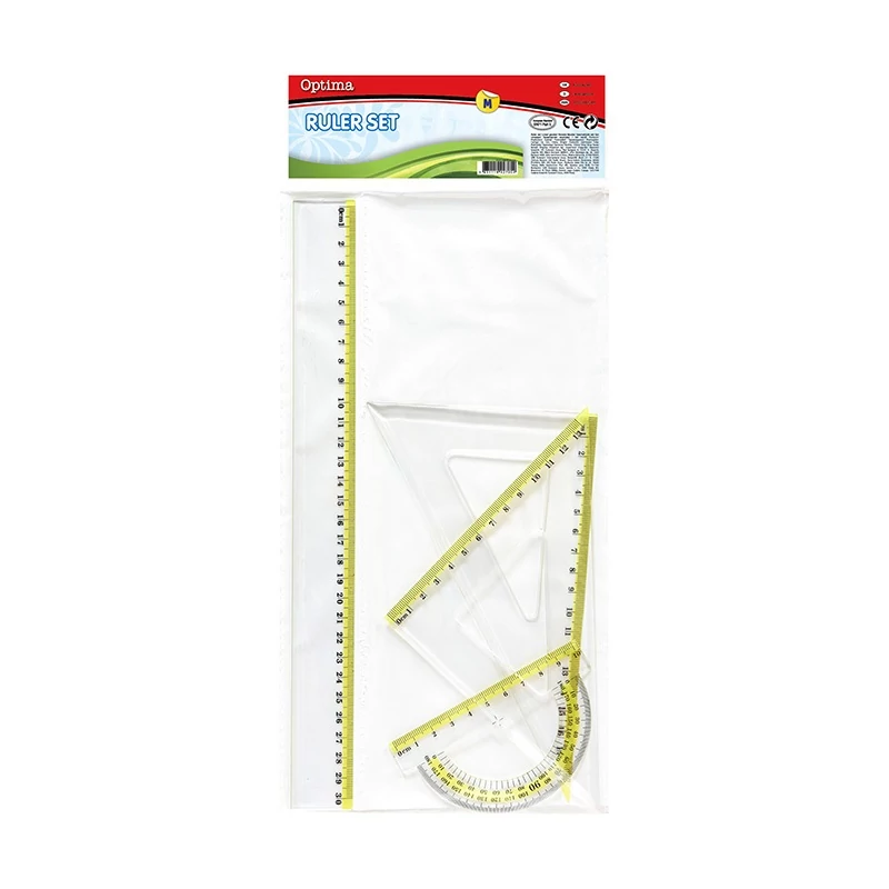 Vonalzó készlet - 4 db-os 30 cm műanyag - Optima