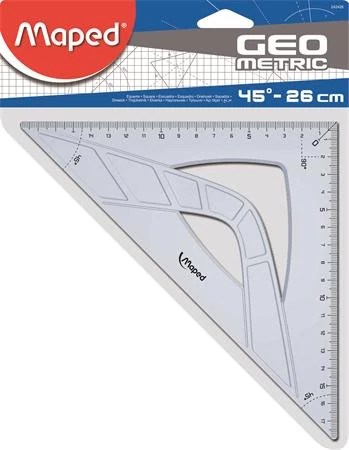 Háromszög vonalzó - 45° 26 cm átlátszó - Maped Geometric / Maped Graphic