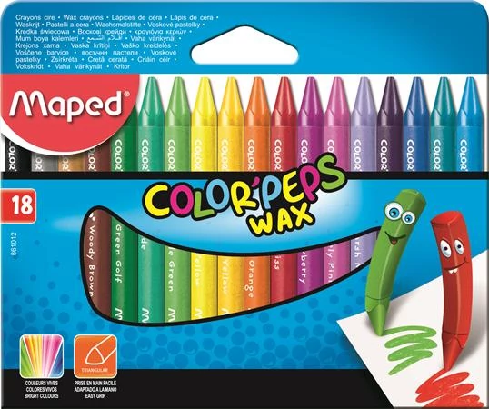 Zsírkréta / Viaszkréta - Maped Color Peps Wax háromszögletű - 18 szín