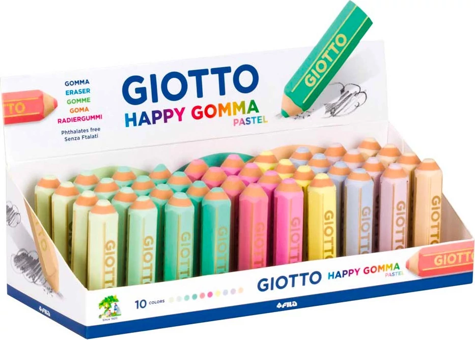 Radír - GIOTTO Happy Gomma ceruza formájú - pasztell színű