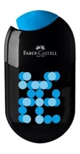 Kétlyukú tartályos hegyező radírral  - Faber-Castell - kék