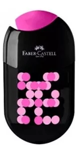 Kétlyukú tartályos hegyező radírral  - Faber-Castell - rózsaszín