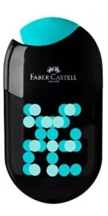 Kétlyukú tartályos hegyező radírral  - Faber-Castell - zöld